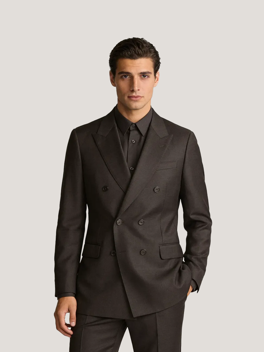 Costume croisé gris anthracite
